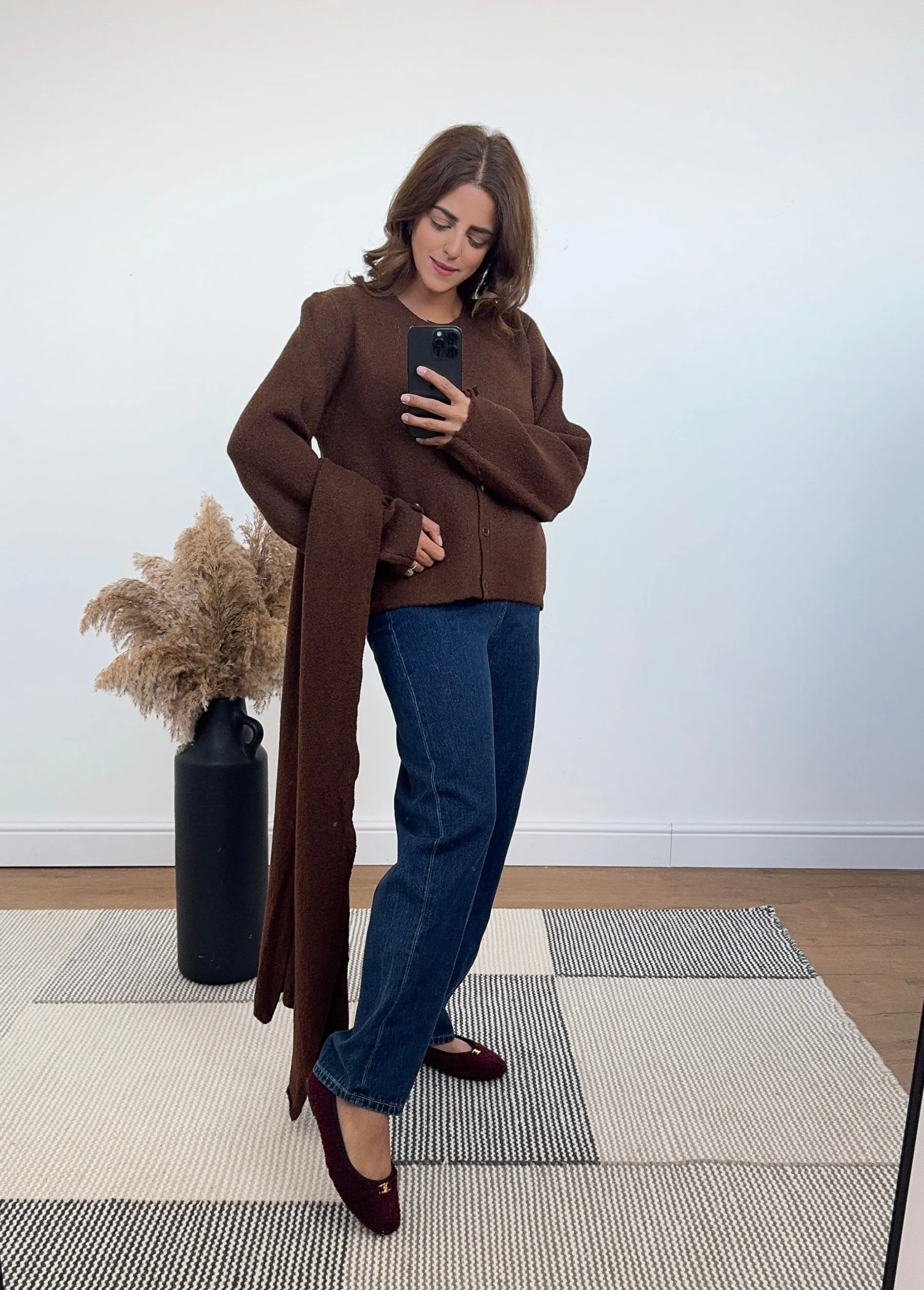 roux cardigan with scarf coco
