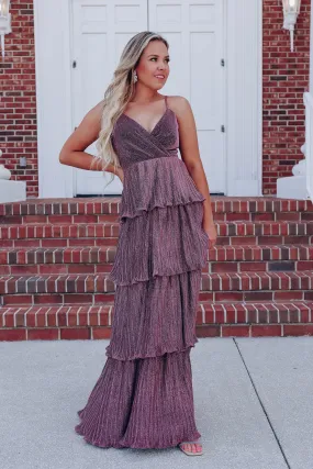 Sabrina Shimmering Maxi Dress - Pink