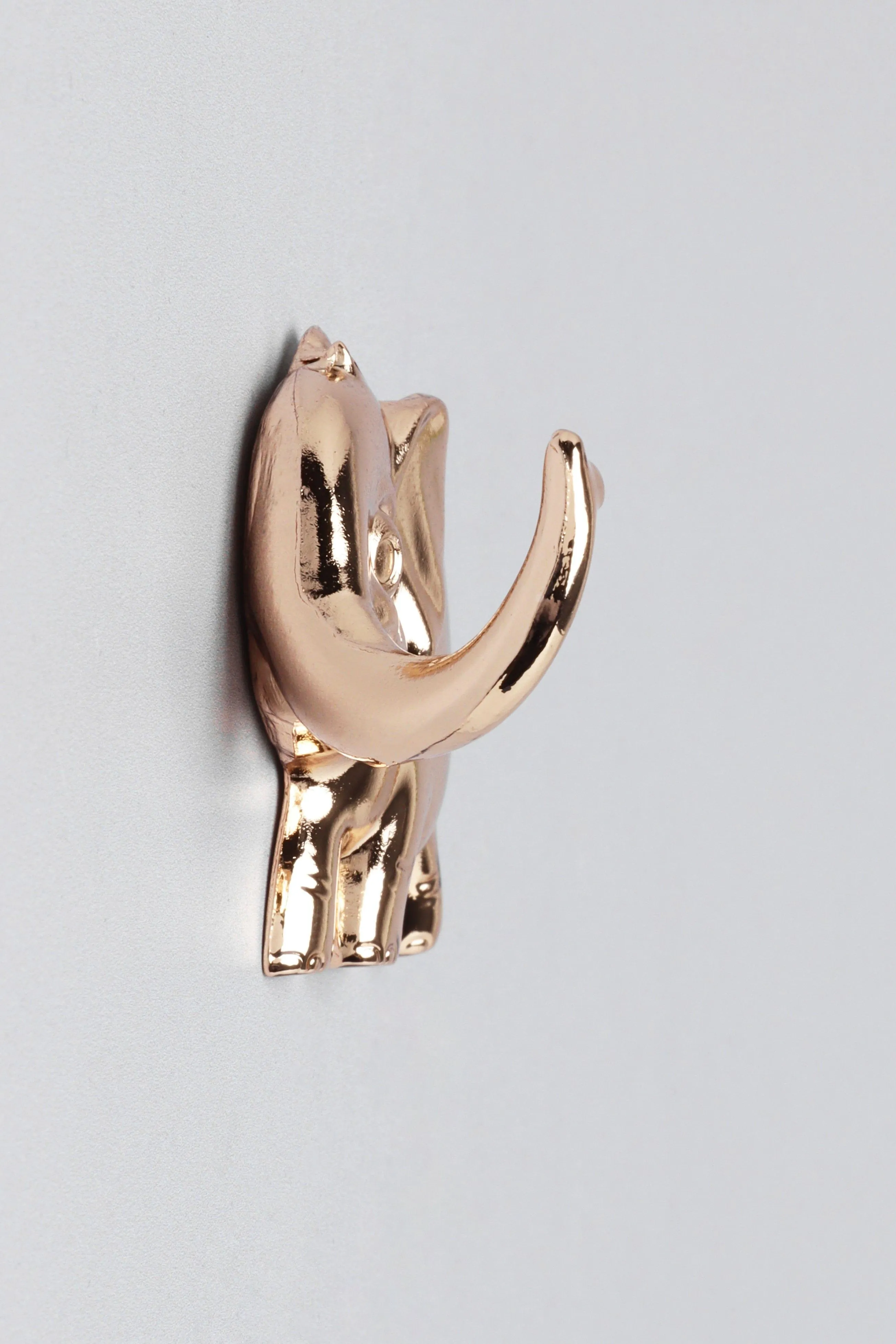 Set Of Two Gold Elephant Wall Coat Organizer Coat Hooks
