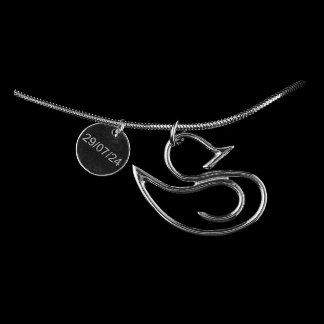 Silver Duck and Special Date Necklace - Commission