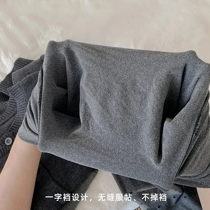 Sohiwoo 80D Bow Gray Velvet Seamless Pantyhose Winter Bottoming Socks Thick Footed Socks Polka Dot Compression Tights Women Stockings