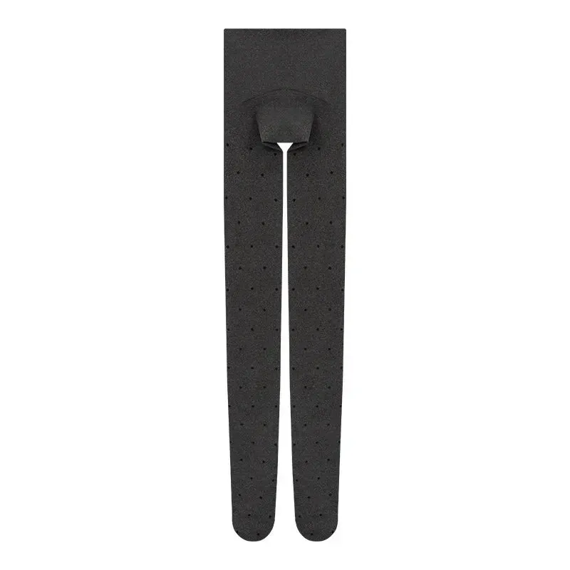 Sohiwoo 80D Bow Gray Velvet Seamless Pantyhose Winter Bottoming Socks Thick Footed Socks Polka Dot Compression Tights Women Stockings