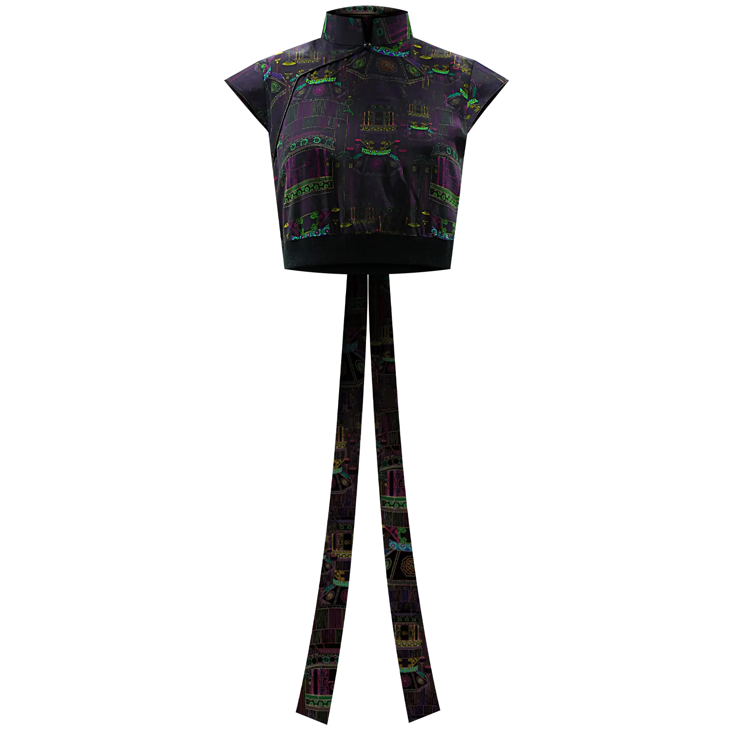 SPARKLE by KAREN CHAN x ICHO【BOY LANTERN】100% Silk Cheongsam Cropped Top (Regular Fit)