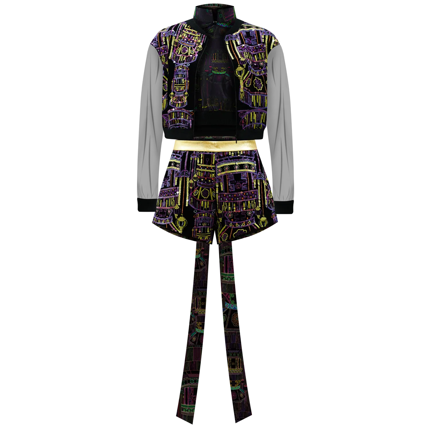 SPARKLE by KAREN CHAN x ICHO【BOY LANTERN】100% Silk Cheongsam Cropped Top (Regular Fit)