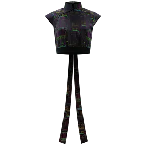 SPARKLE by KAREN CHAN x ICHO【BOY LANTERN】100% Silk Cheongsam Cropped Top (Regular Fit)