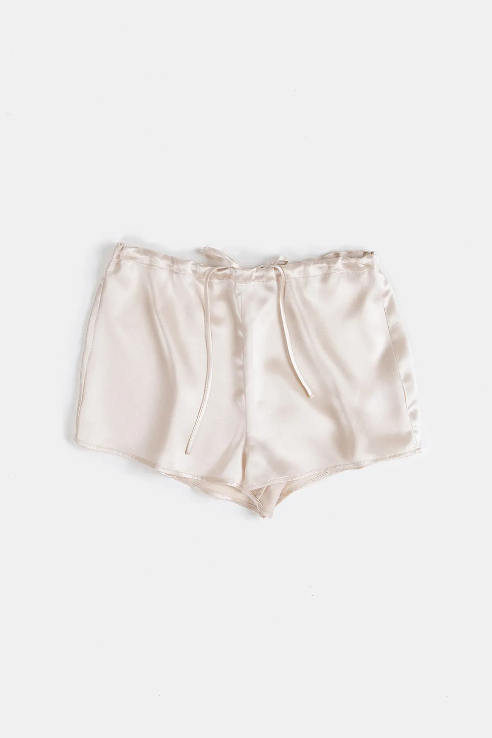 Stevie Silk Charmeuse Tap Pant in Alabaster