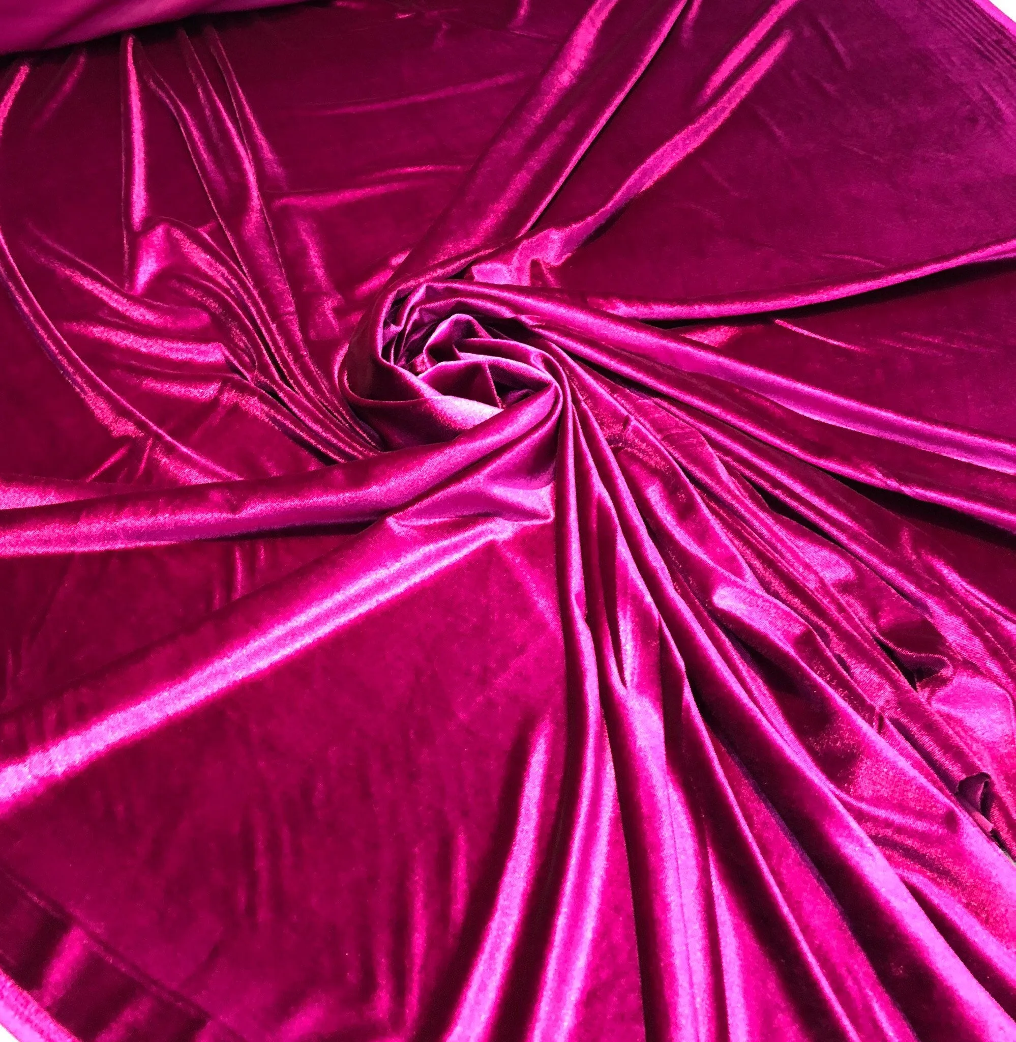 Stretch velvet 60&quot; wide     Beautiful fusia pink color    Fabric sold by the yard