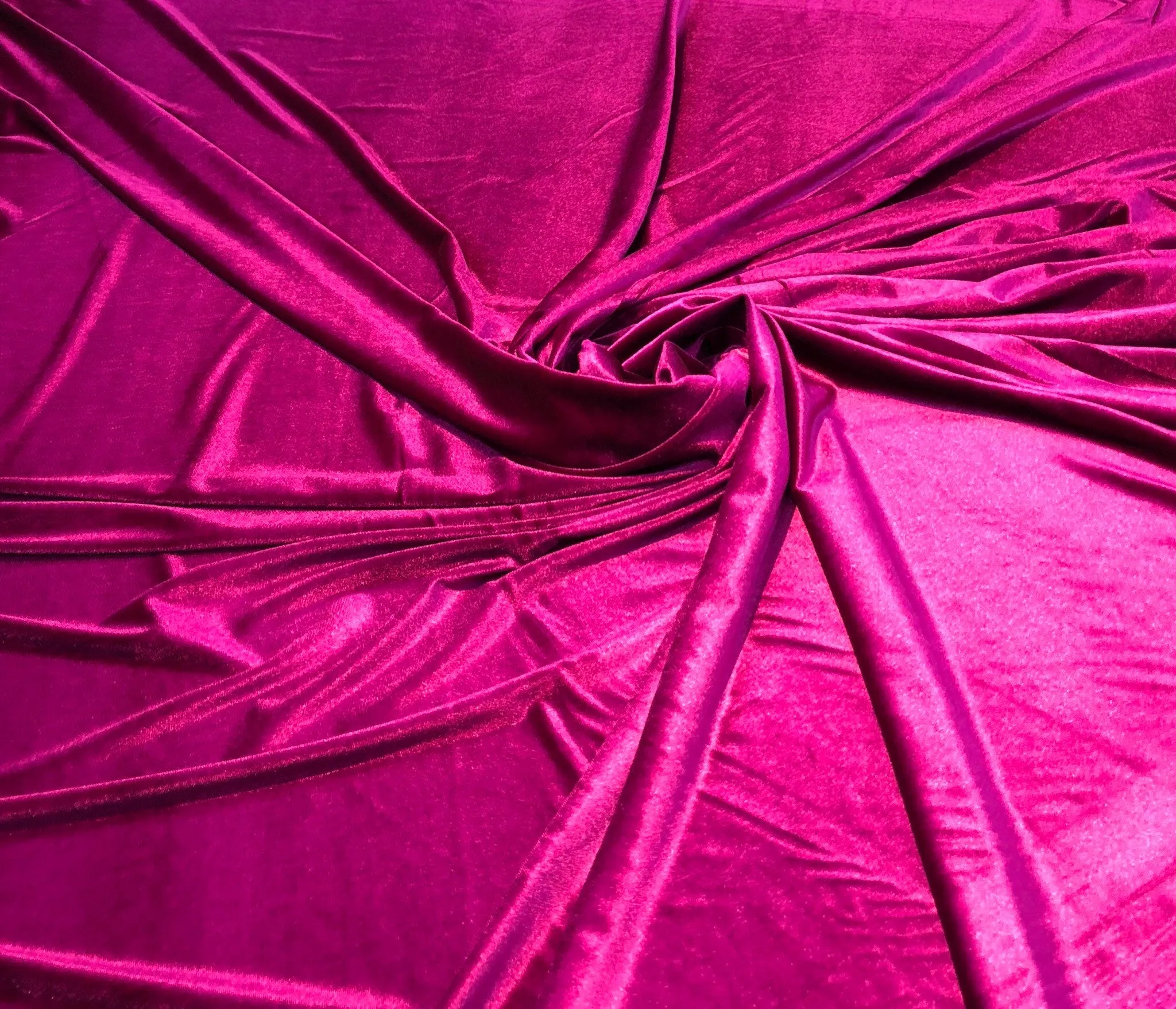 Stretch velvet 60&quot; wide     Beautiful fusia pink color    Fabric sold by the yard