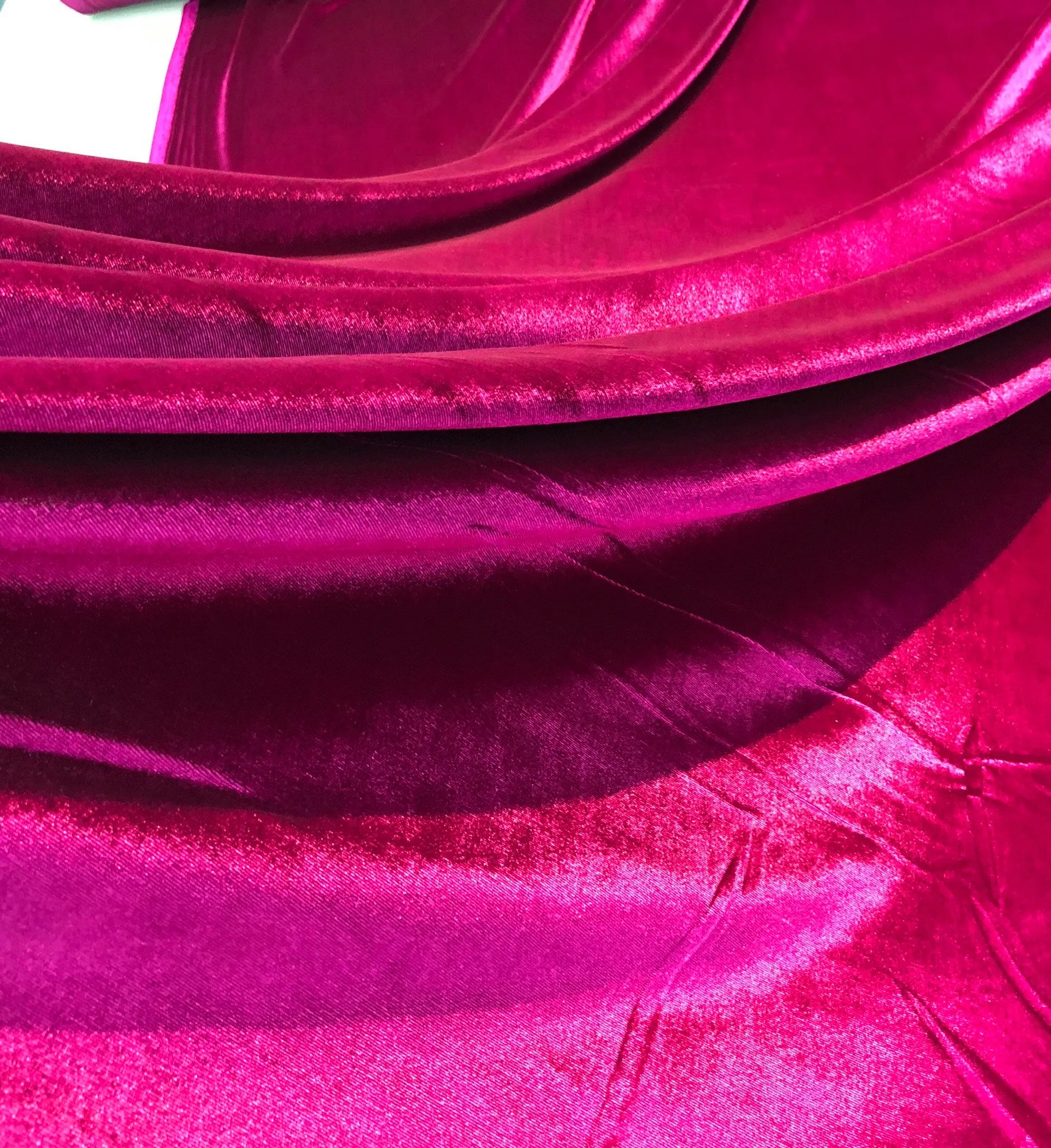Stretch velvet 60&quot; wide     Beautiful fusia pink color    Fabric sold by the yard
