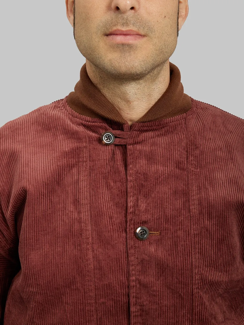 Tanuki "Sazanami" Corduroy Mud Dyed Brown Jacket