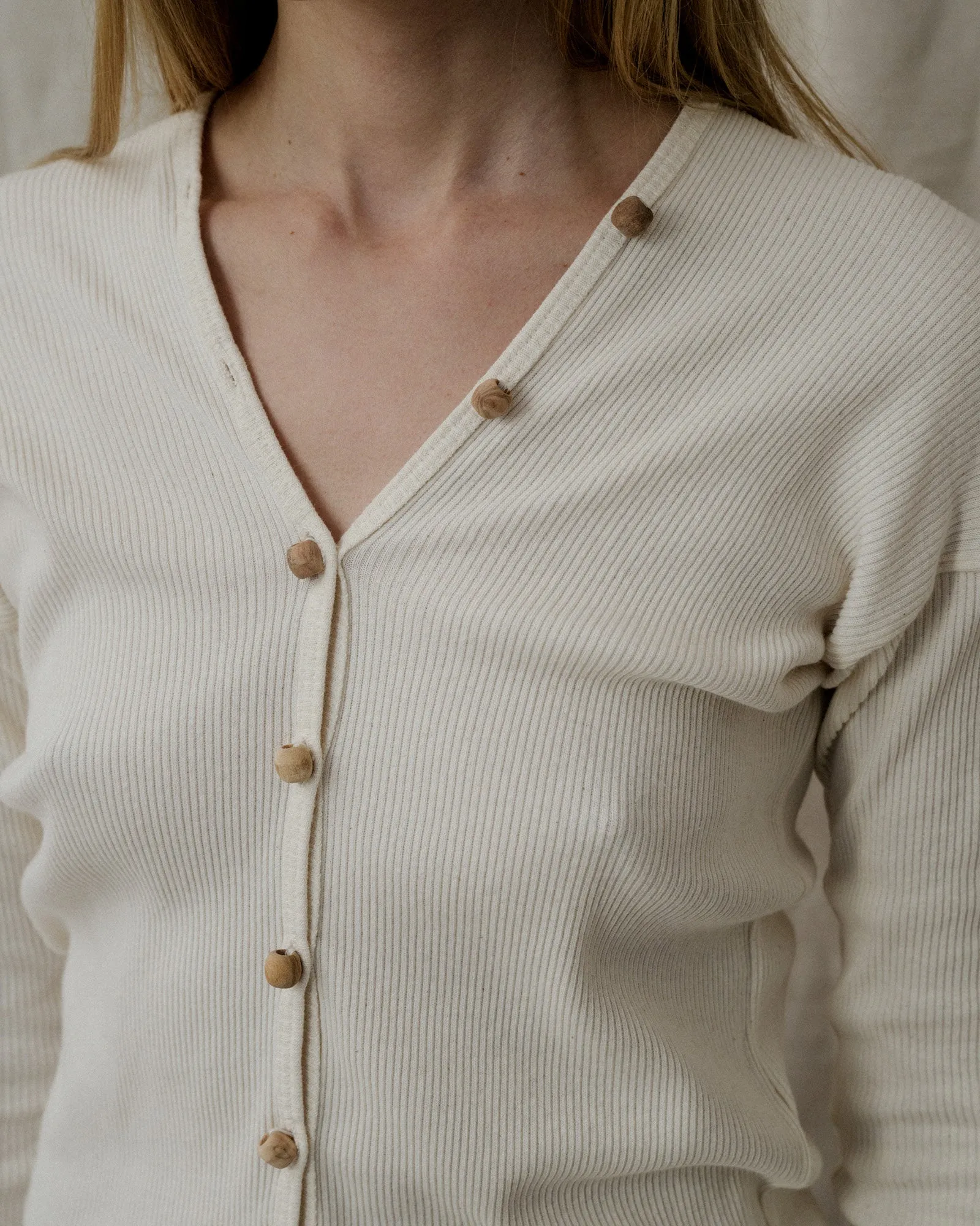 Tav Cardigan - Recycled Cotton Rib - Undyed