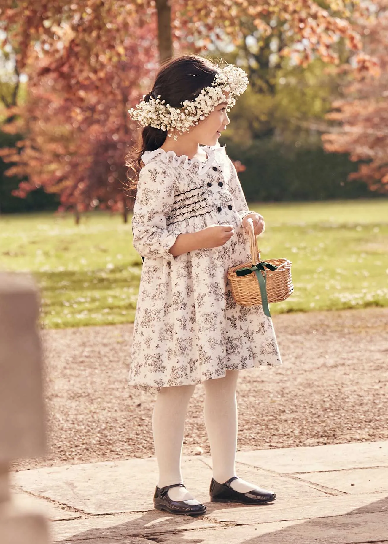 The Black and White Toile Dress Girl Look