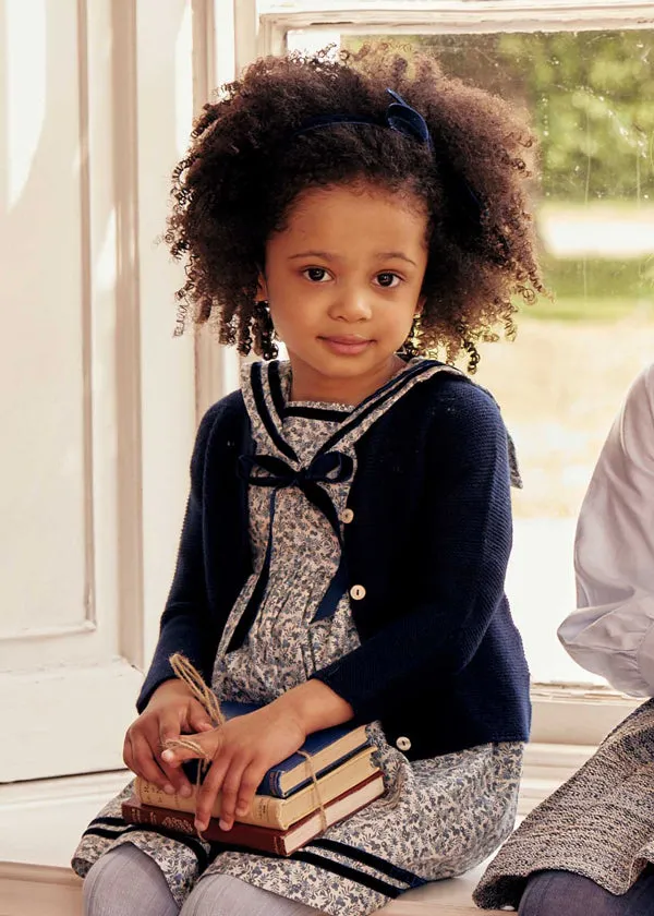The Blue Floral Evelyn Mariner Dress Baby Girl Look
