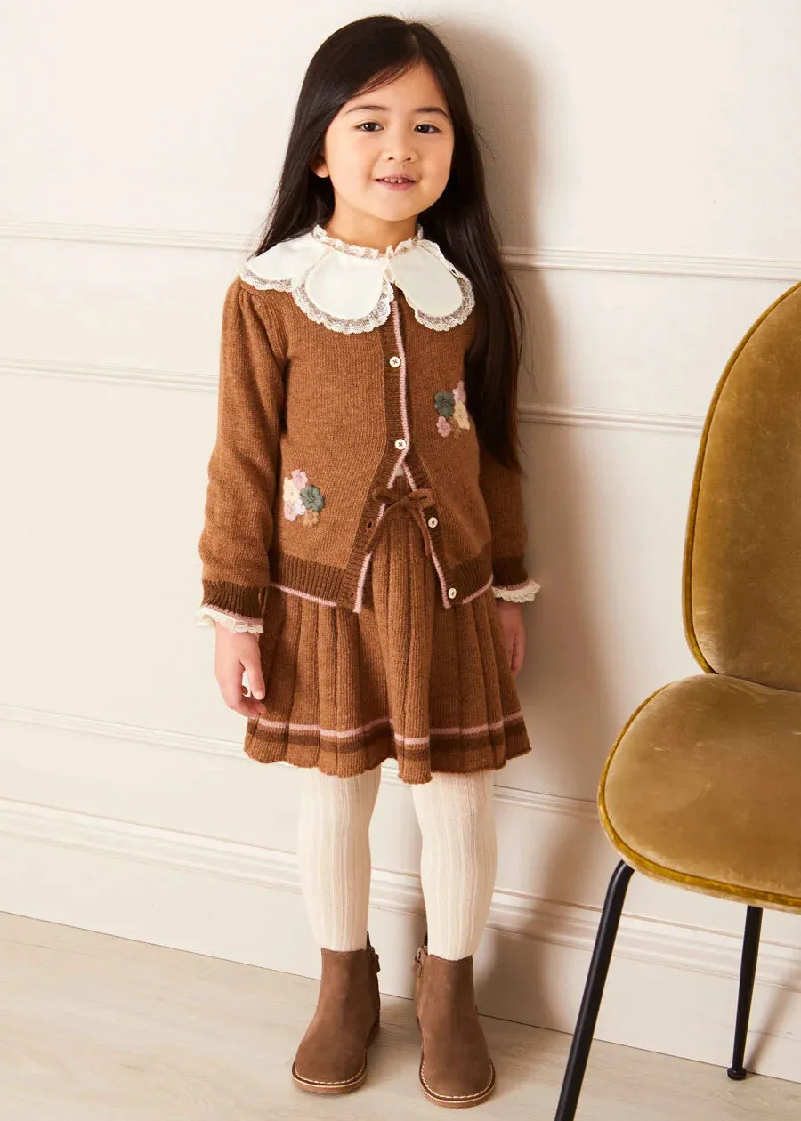 The Brown Knitted Co-ord Set Baby Girl Look