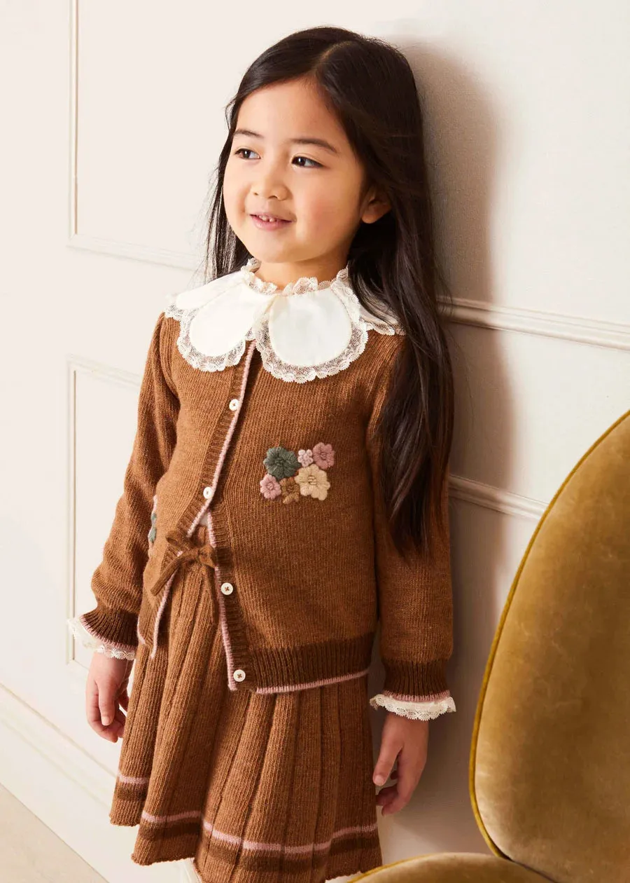 The Brown Knitted Co-ord Set Baby Girl Look