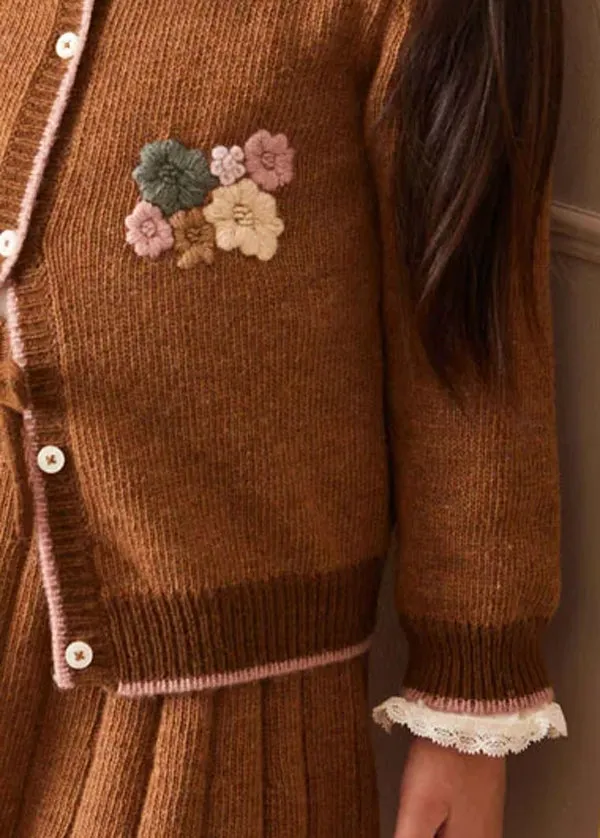 The Brown Knitted Co-ord Set Baby Girl Look