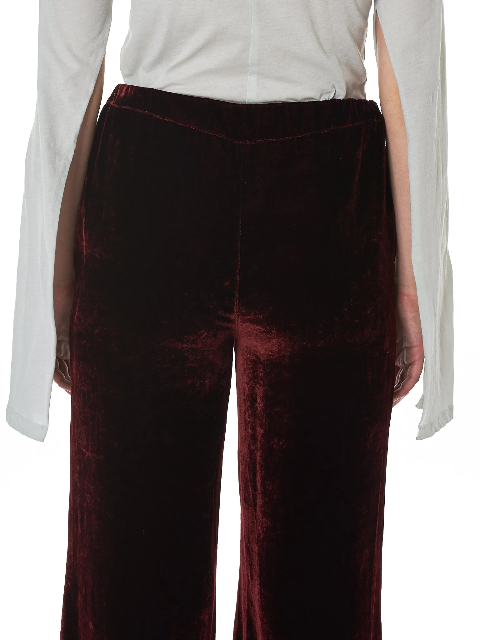 Velvet Palazzo Trousers (UWCA038E18136001-BURGUNDY)