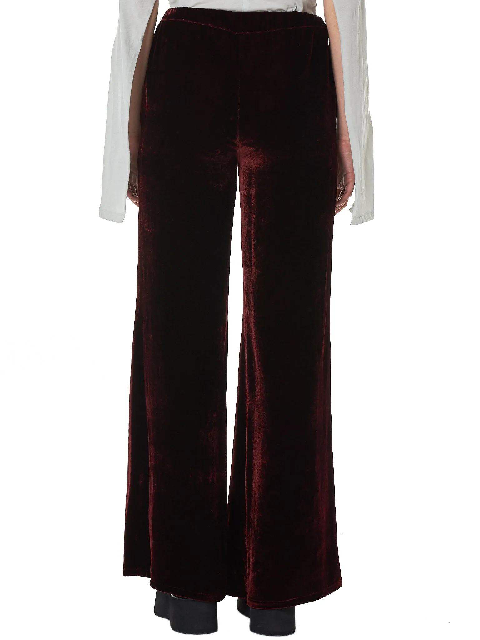 Velvet Palazzo Trousers (UWCA038E18136001-BURGUNDY)