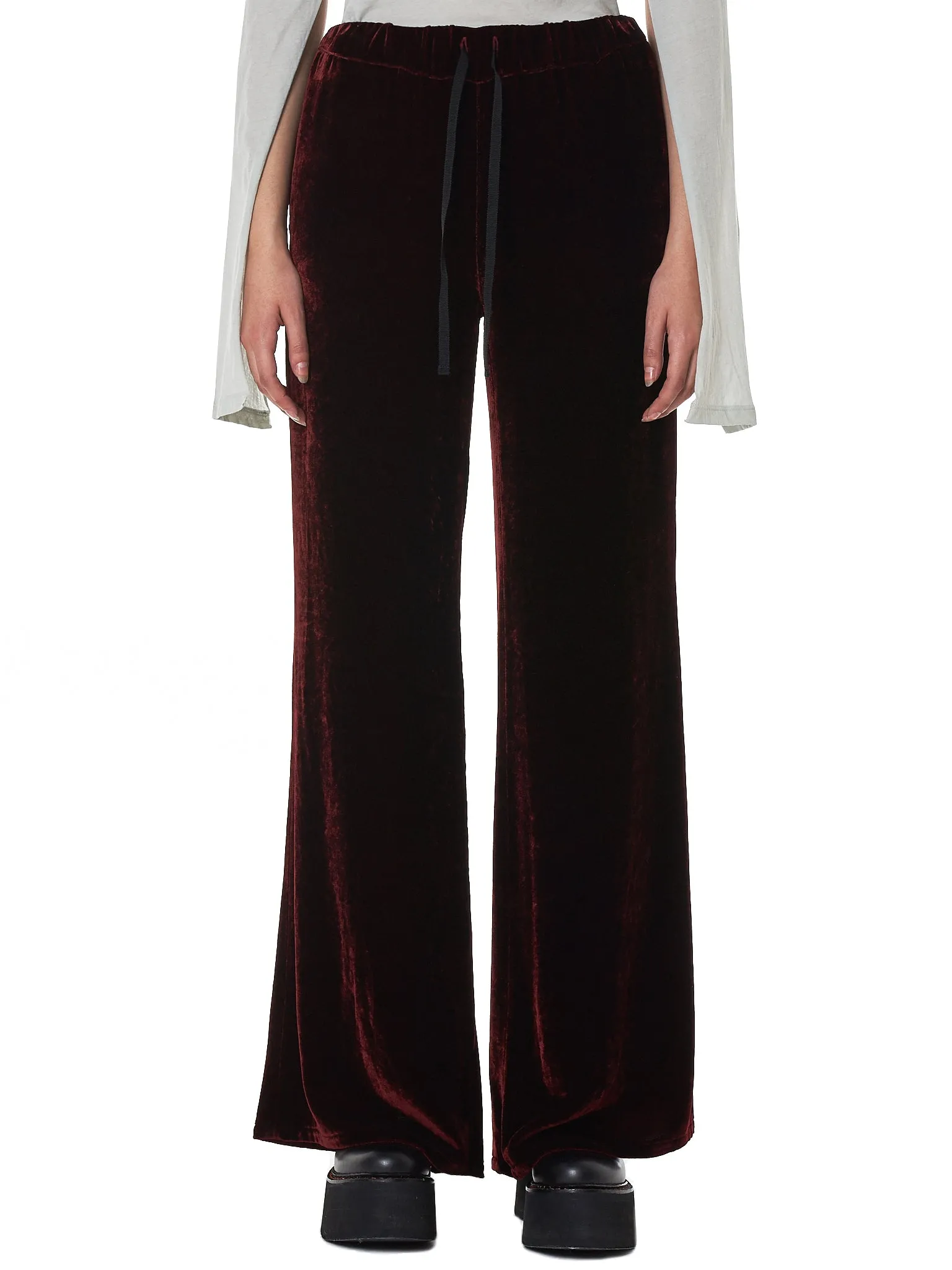 Velvet Palazzo Trousers (UWCA038E18136001-BURGUNDY)
