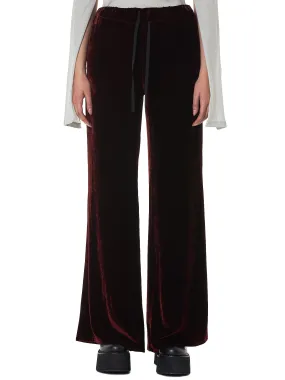Velvet Palazzo Trousers (UWCA038E18136001-BURGUNDY)