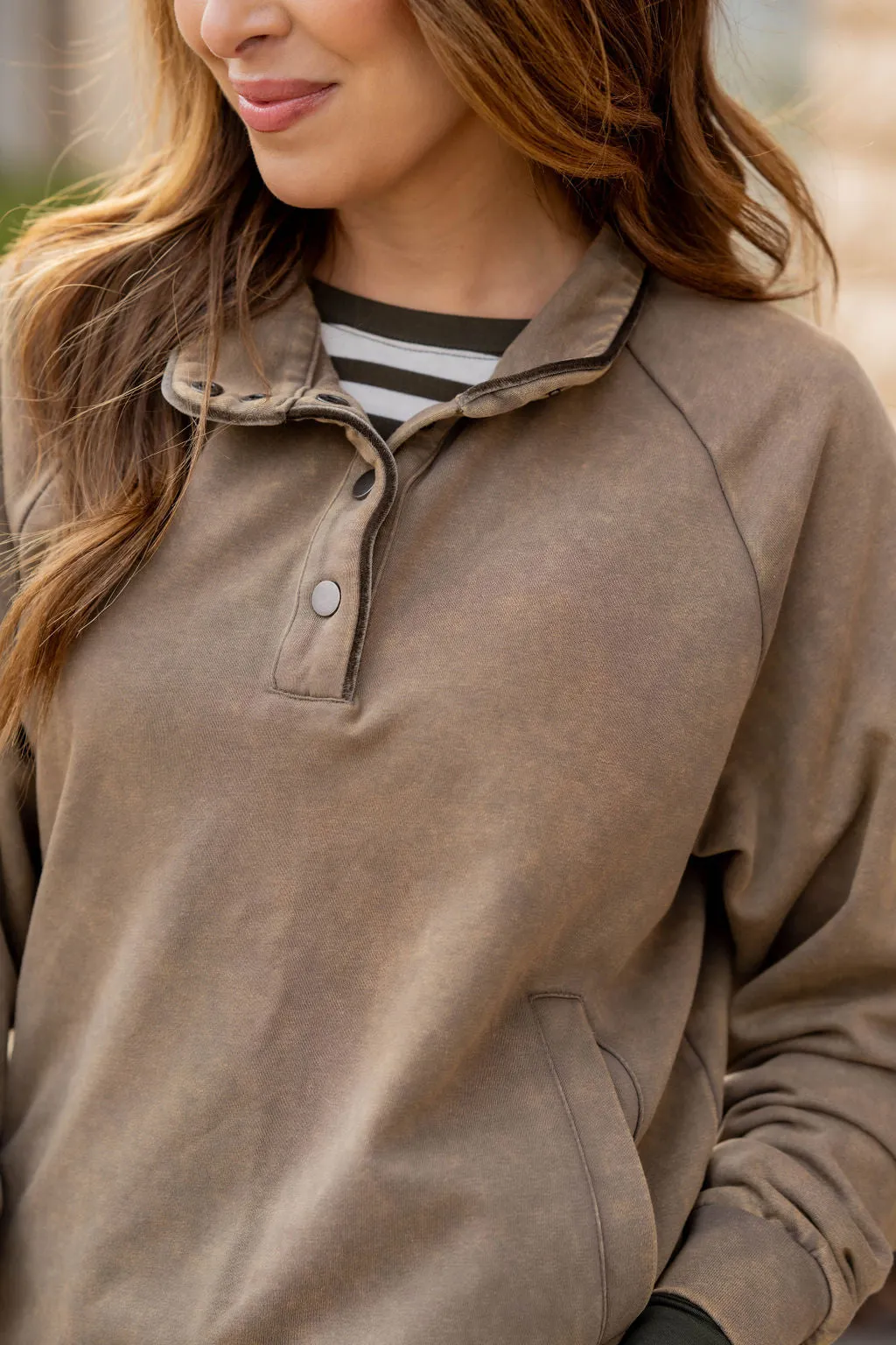 Velvet Trim Pullover