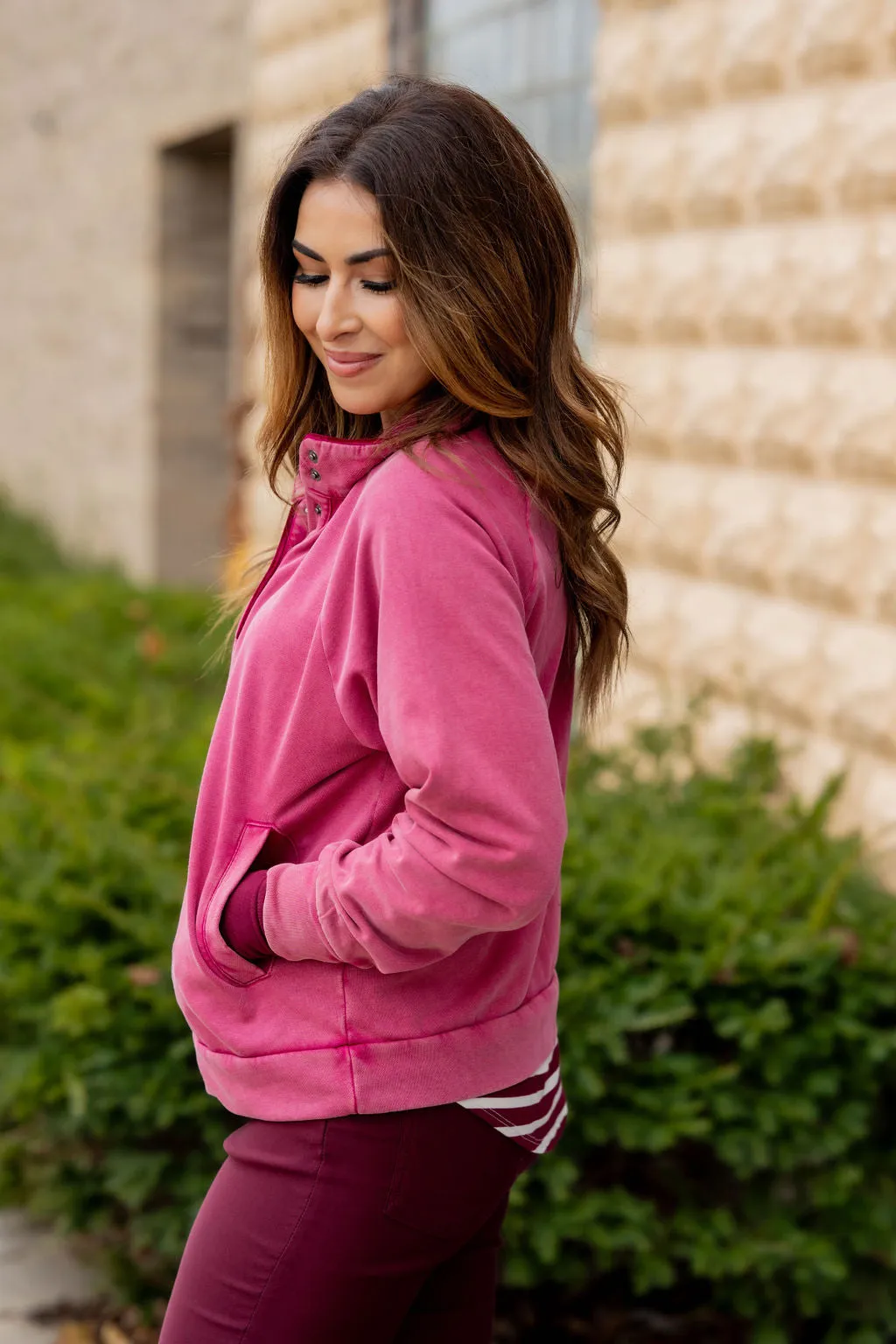 Velvet Trim Pullover