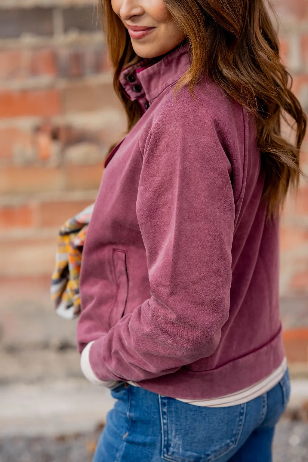 Velvet Trim Pullover