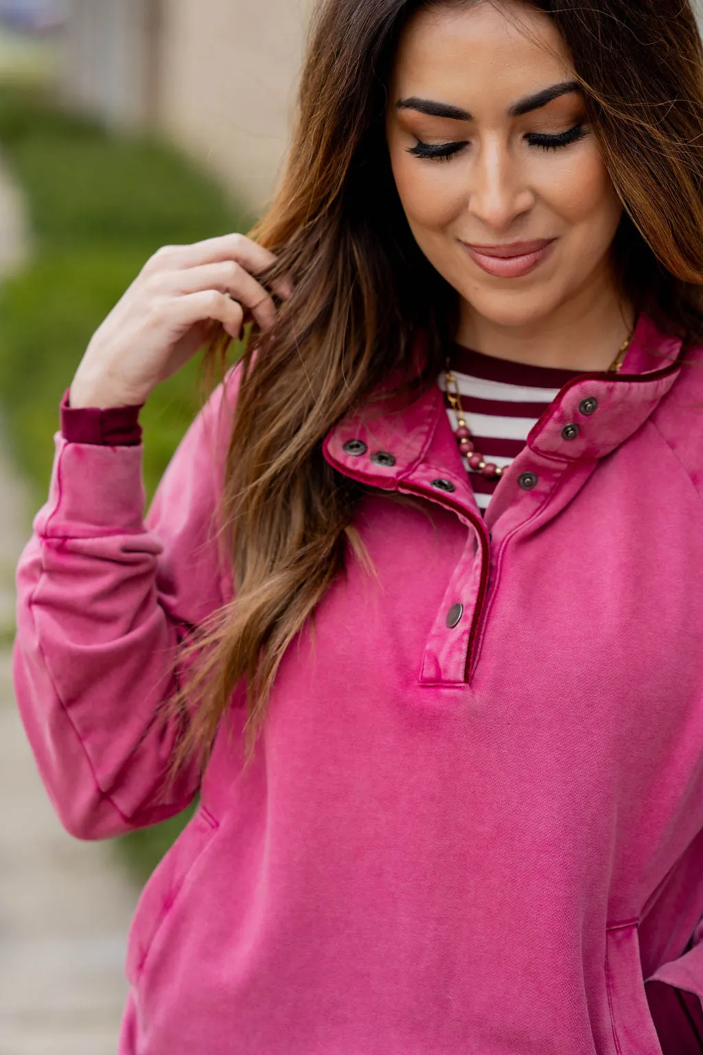 Velvet Trim Pullover