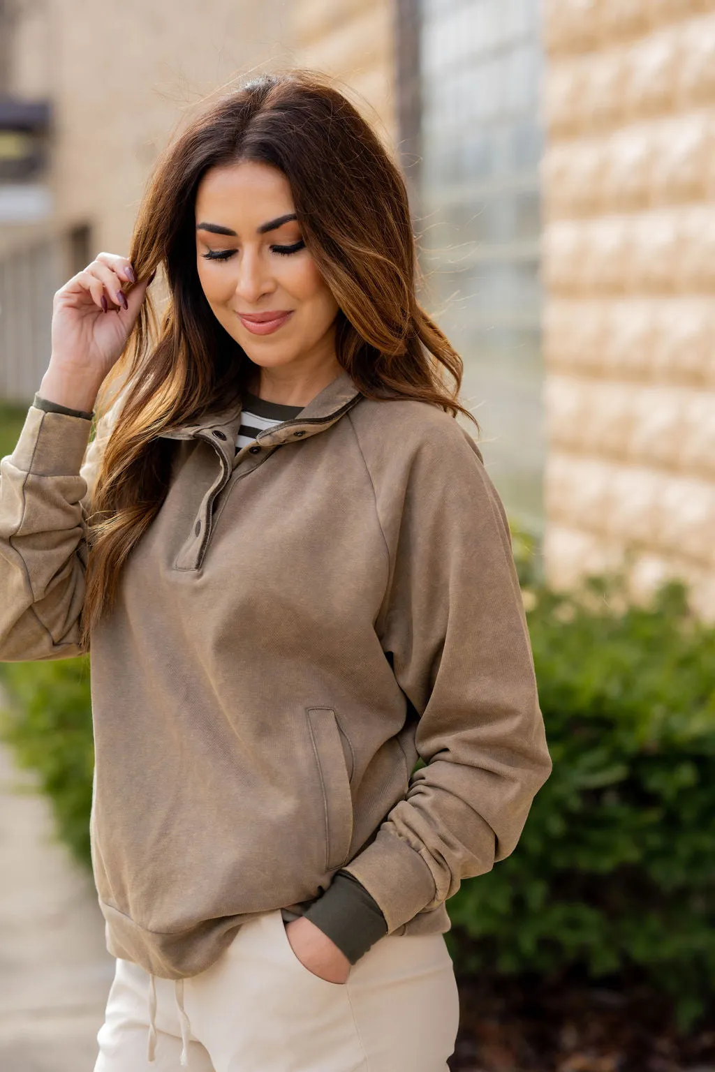 Velvet Trim Pullover