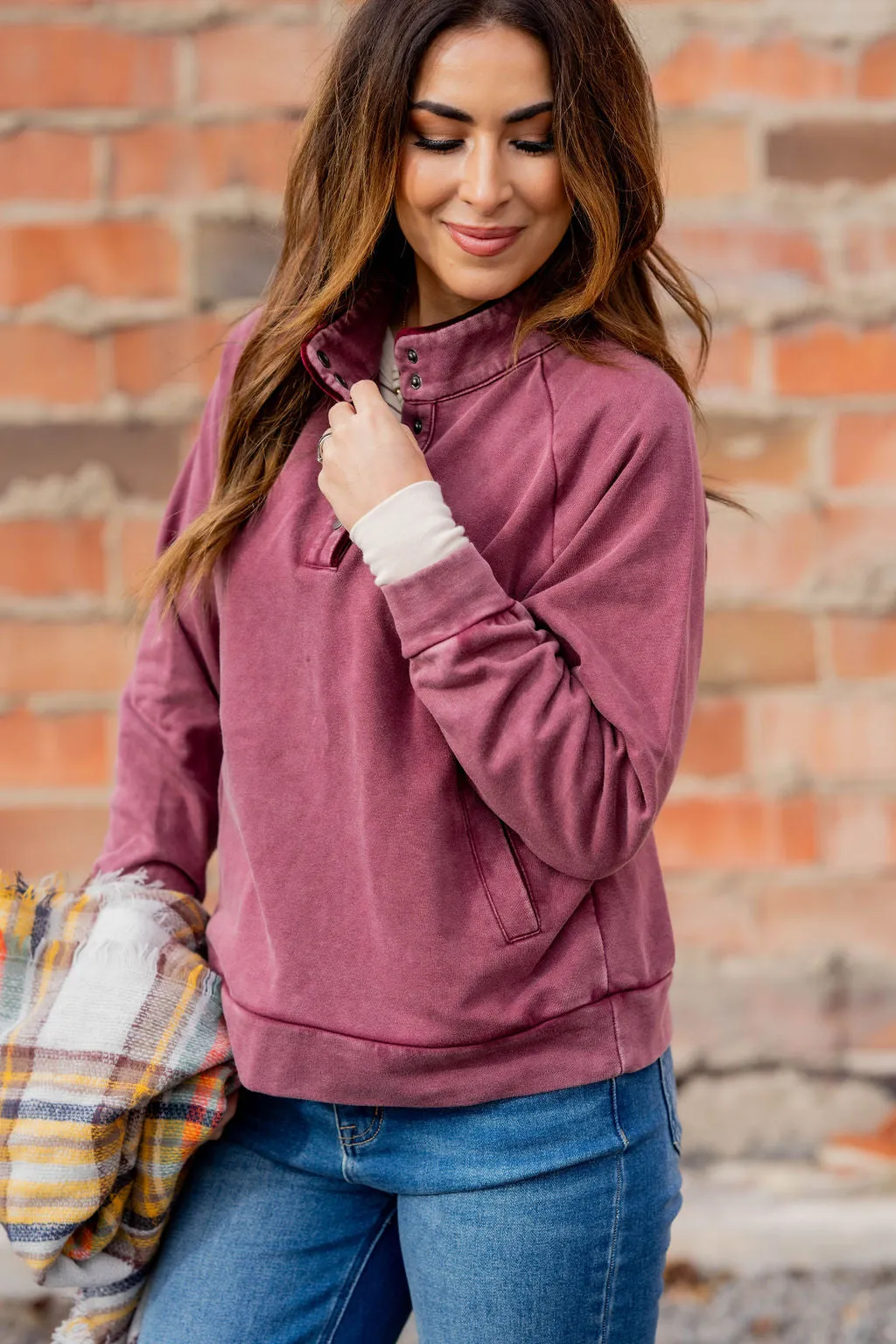 Velvet Trim Pullover