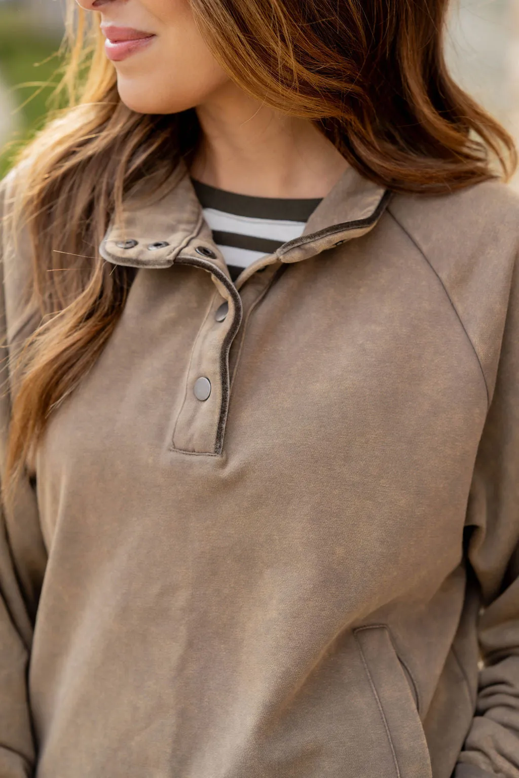 Velvet Trim Pullover