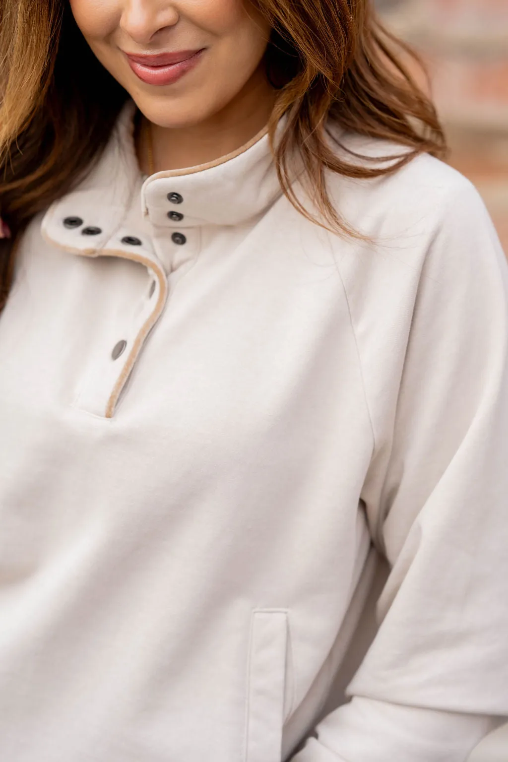 Velvet Trim Pullover
