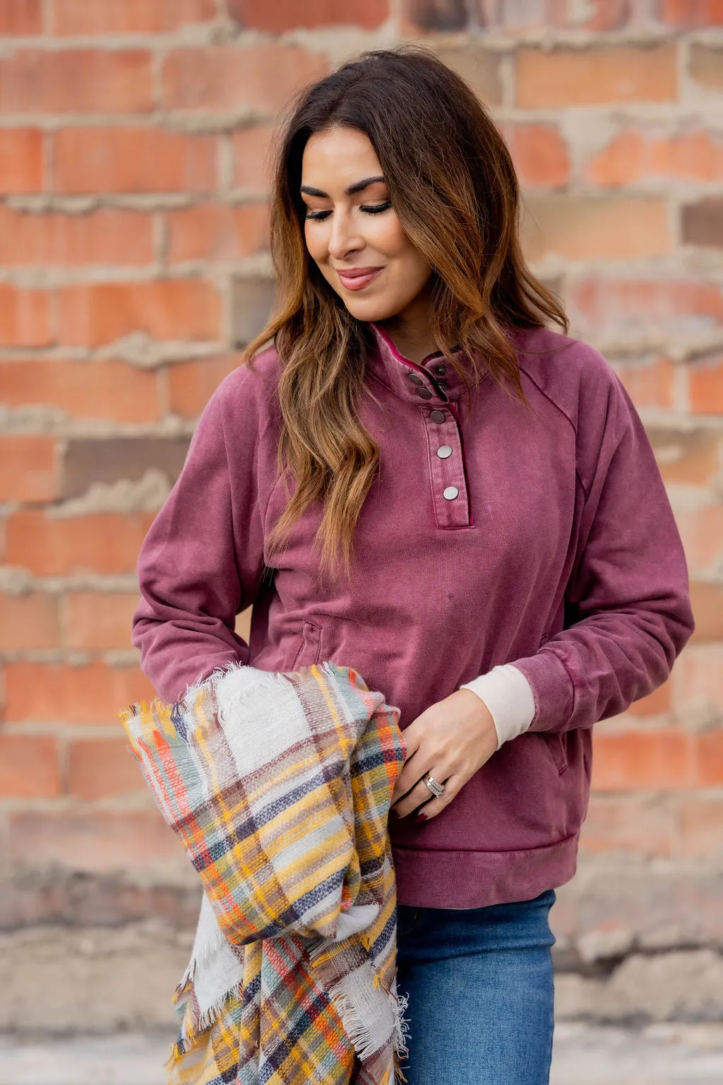 Velvet Trim Pullover