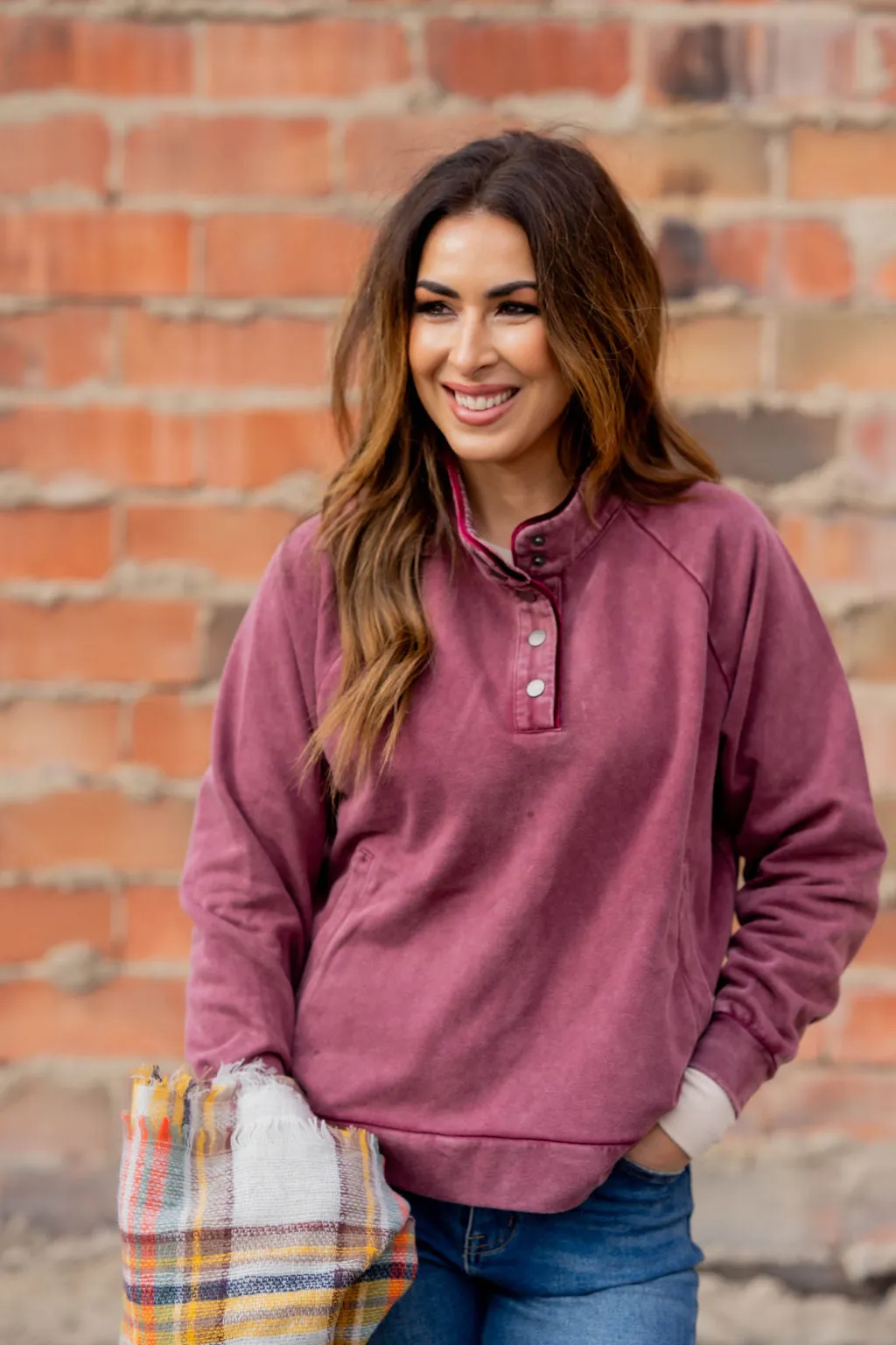Velvet Trim Pullover
