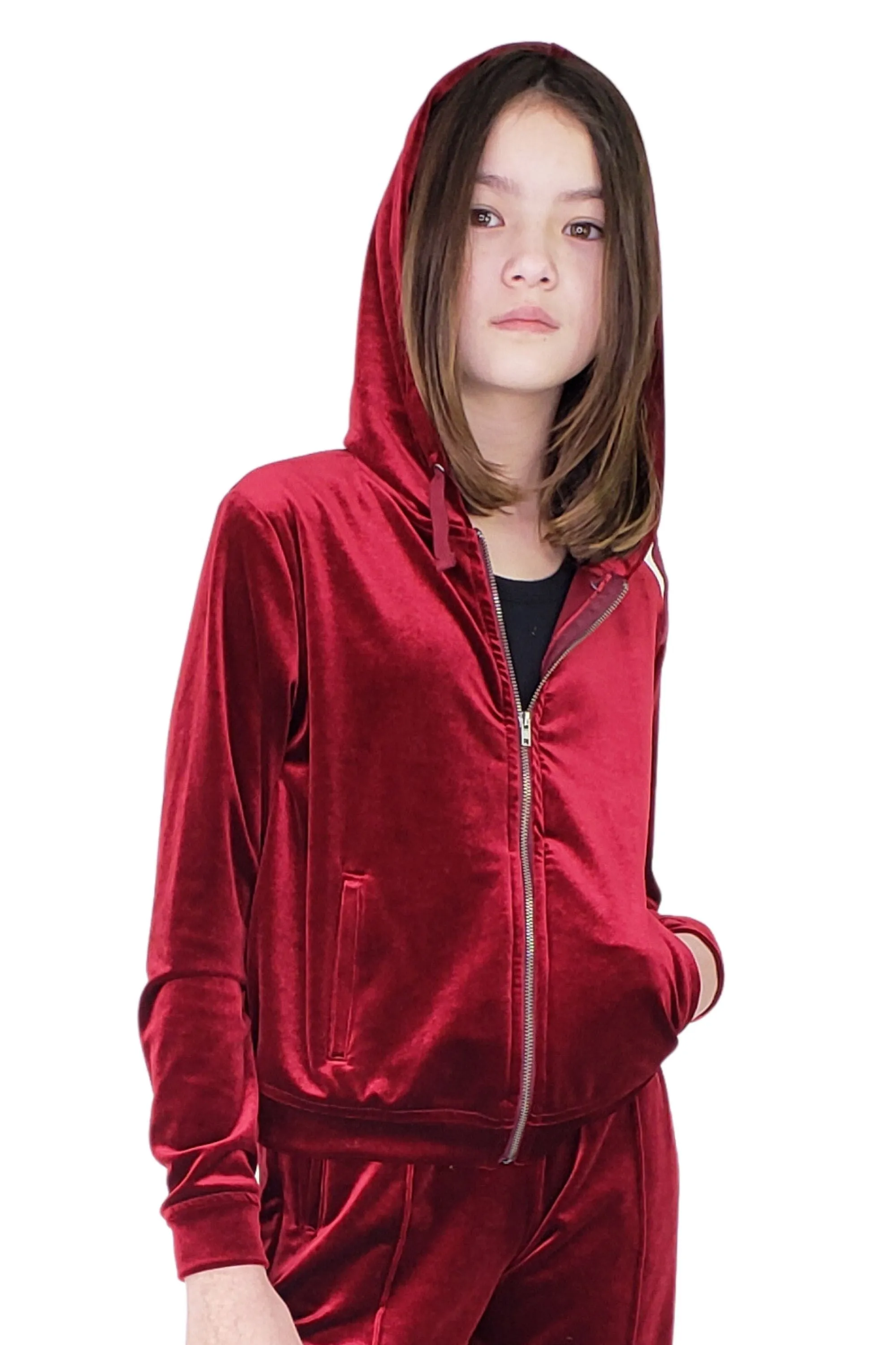 Velvet Zip Up Hoodie