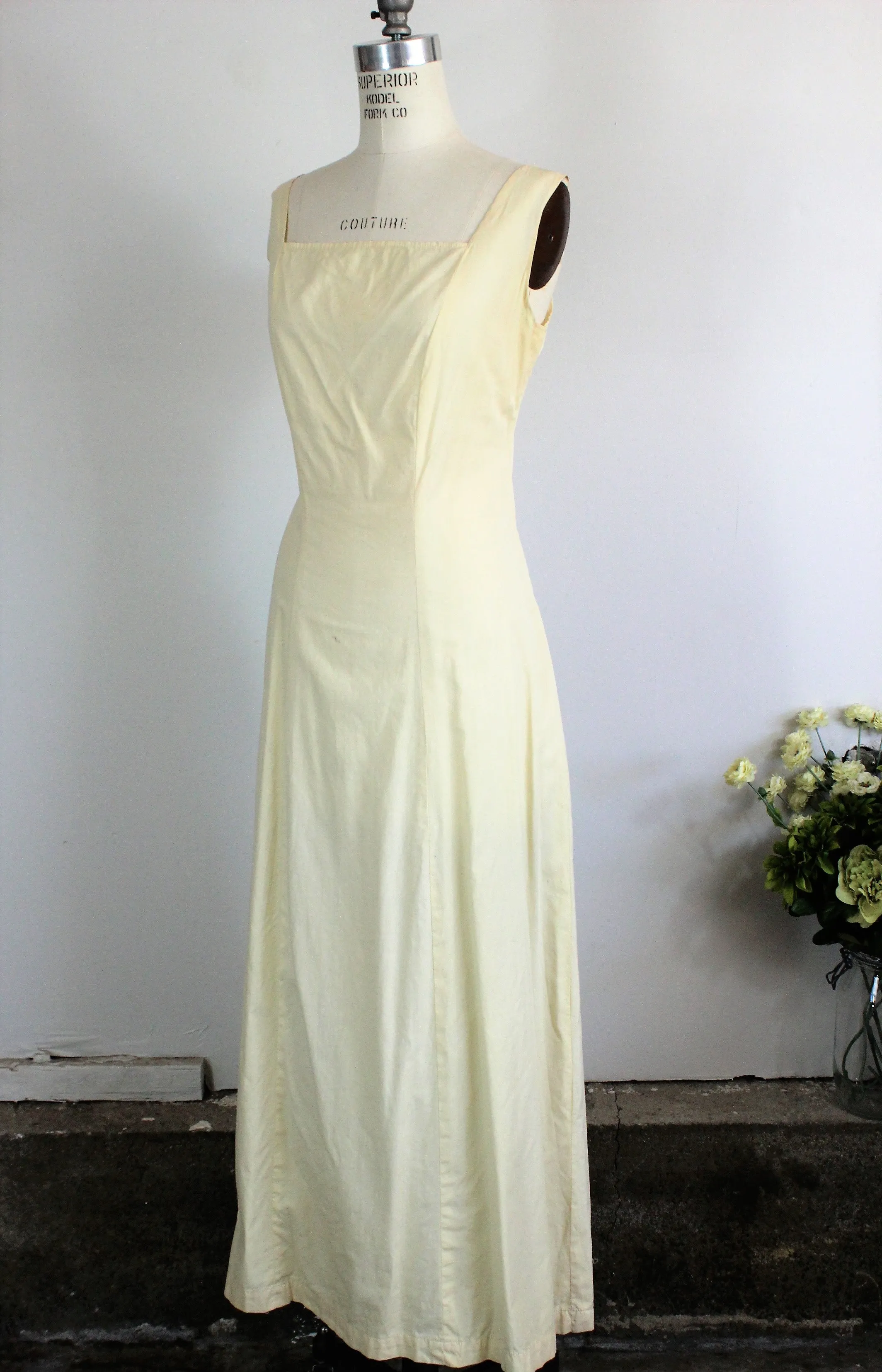 Vintage 1950s 1960s Yellow Slip Dress