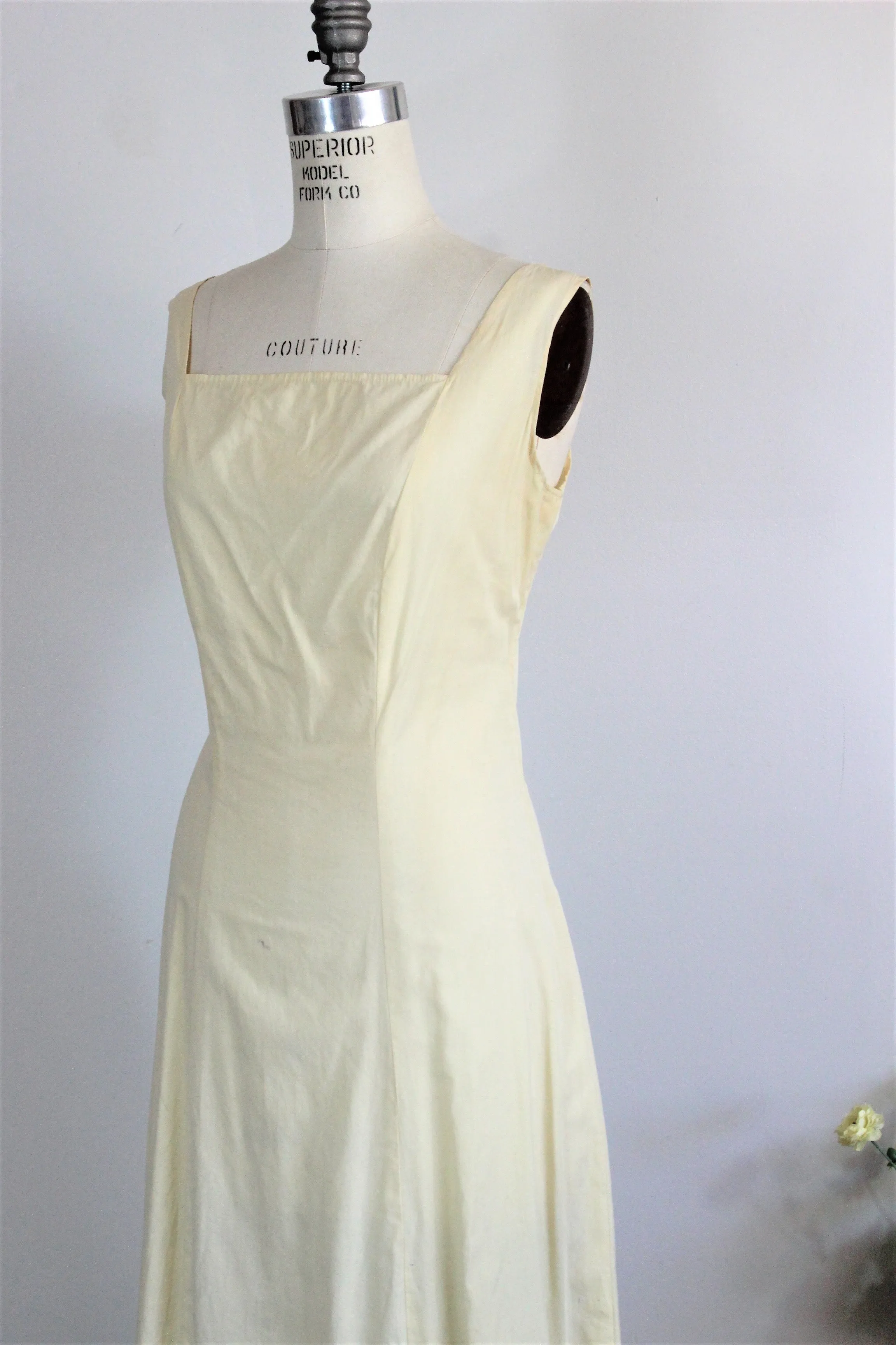 Vintage 1950s 1960s Yellow Slip Dress