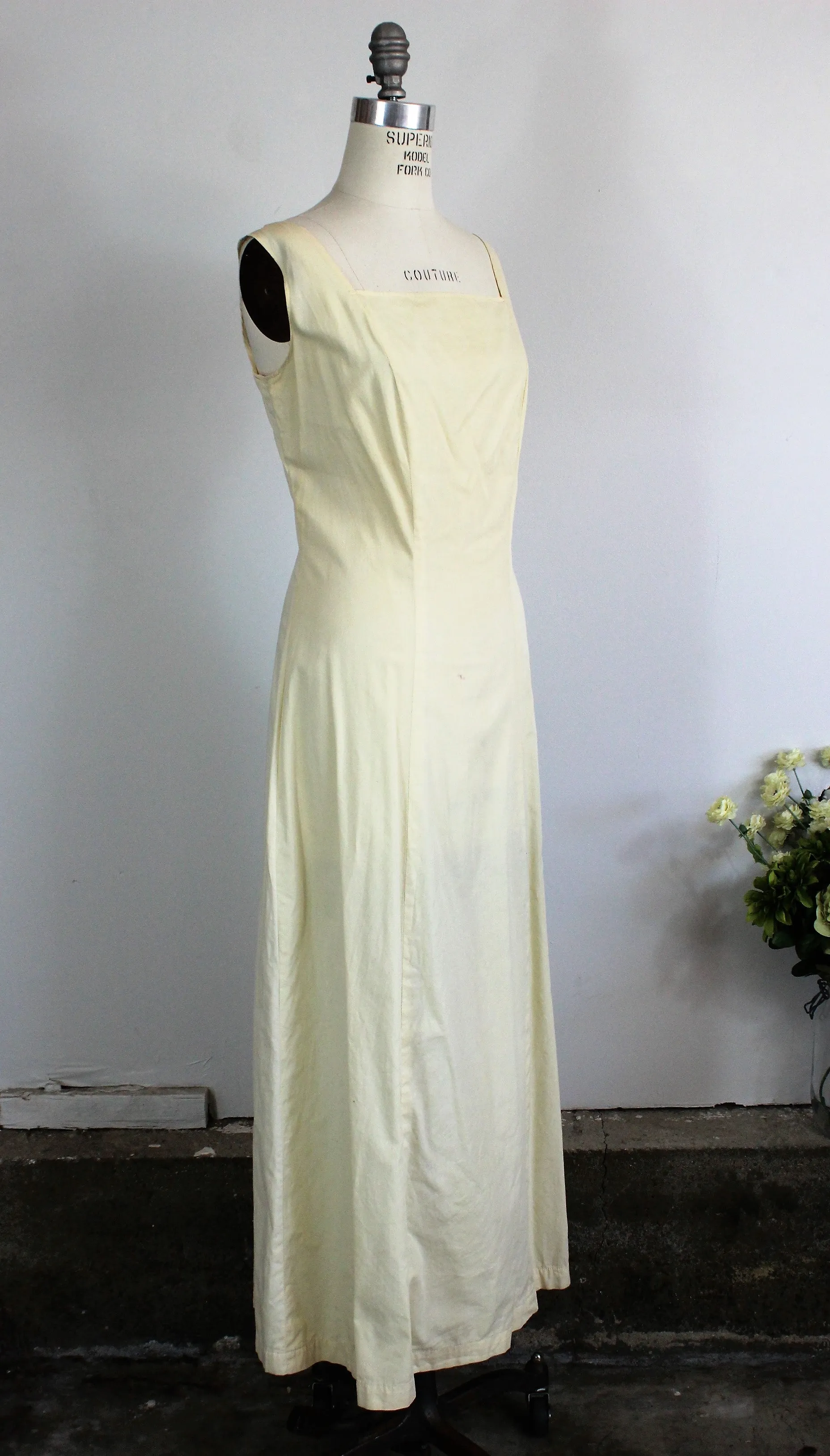Vintage 1950s 1960s Yellow Slip Dress