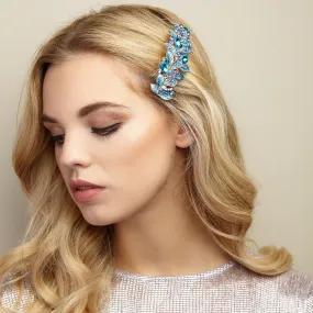 Vintage Hair Clip Rhinestone Leaf