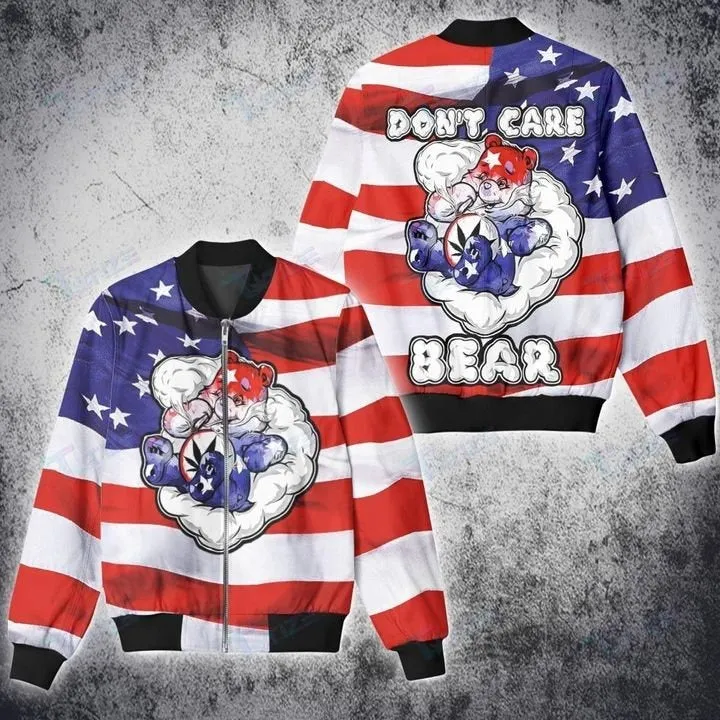 Weed Bear American Flag Independence 4Th July 3D All Over Printed Shirt, Sweatshirt, Hoodie, Bomber Jacket