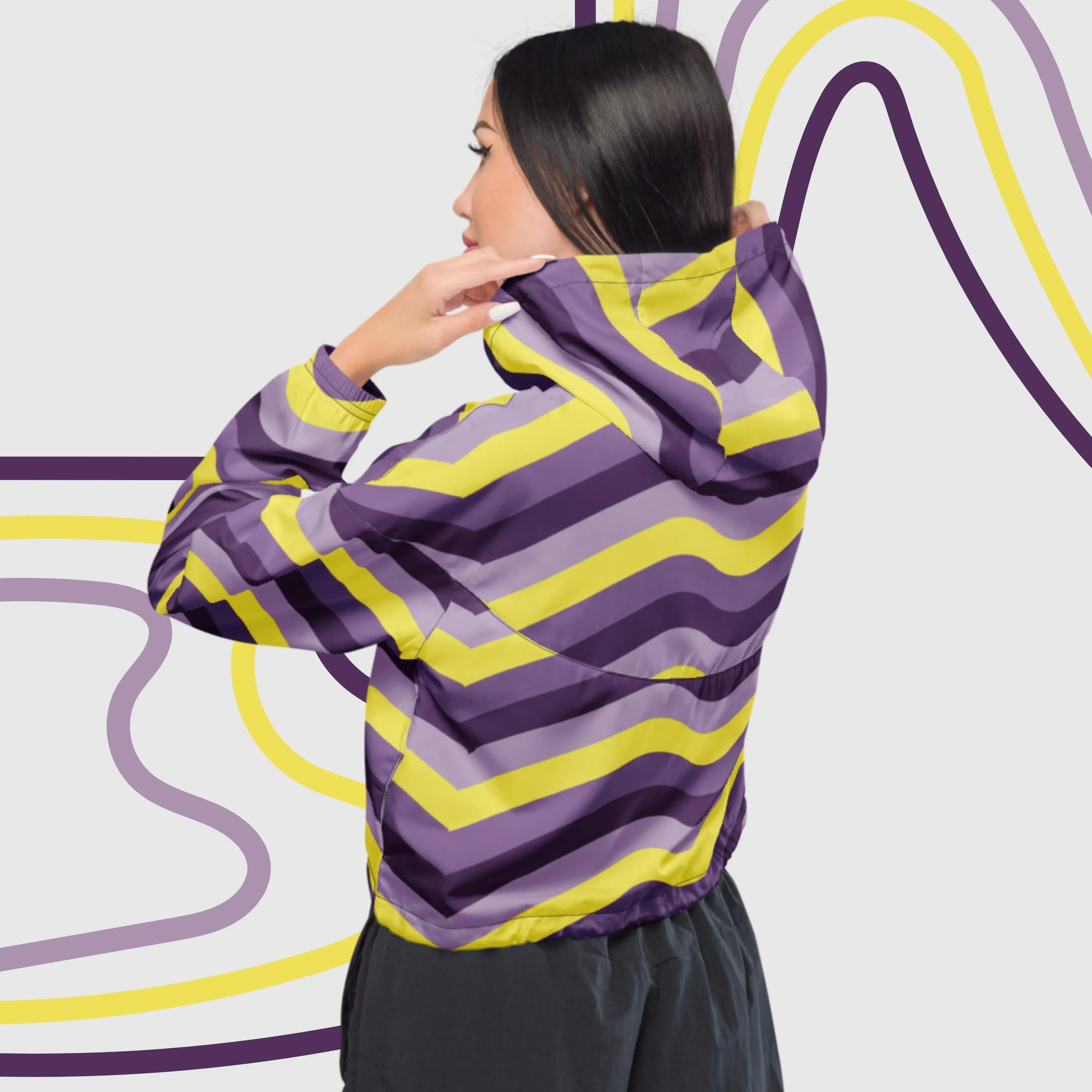 Women’s Retro Cropped Windbreaker