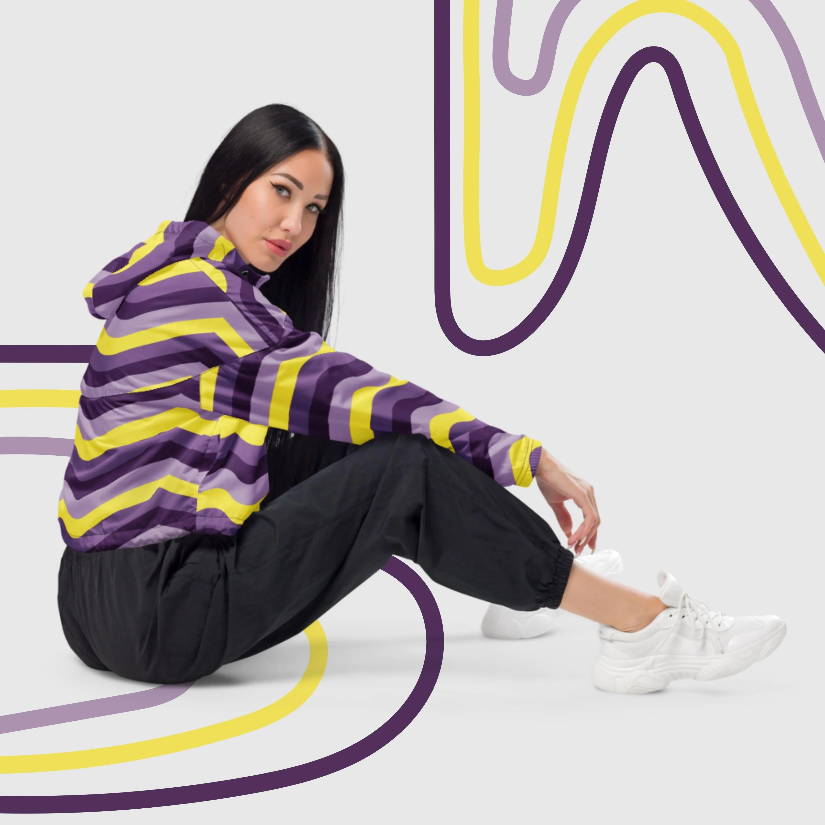 Women’s Retro Cropped Windbreaker