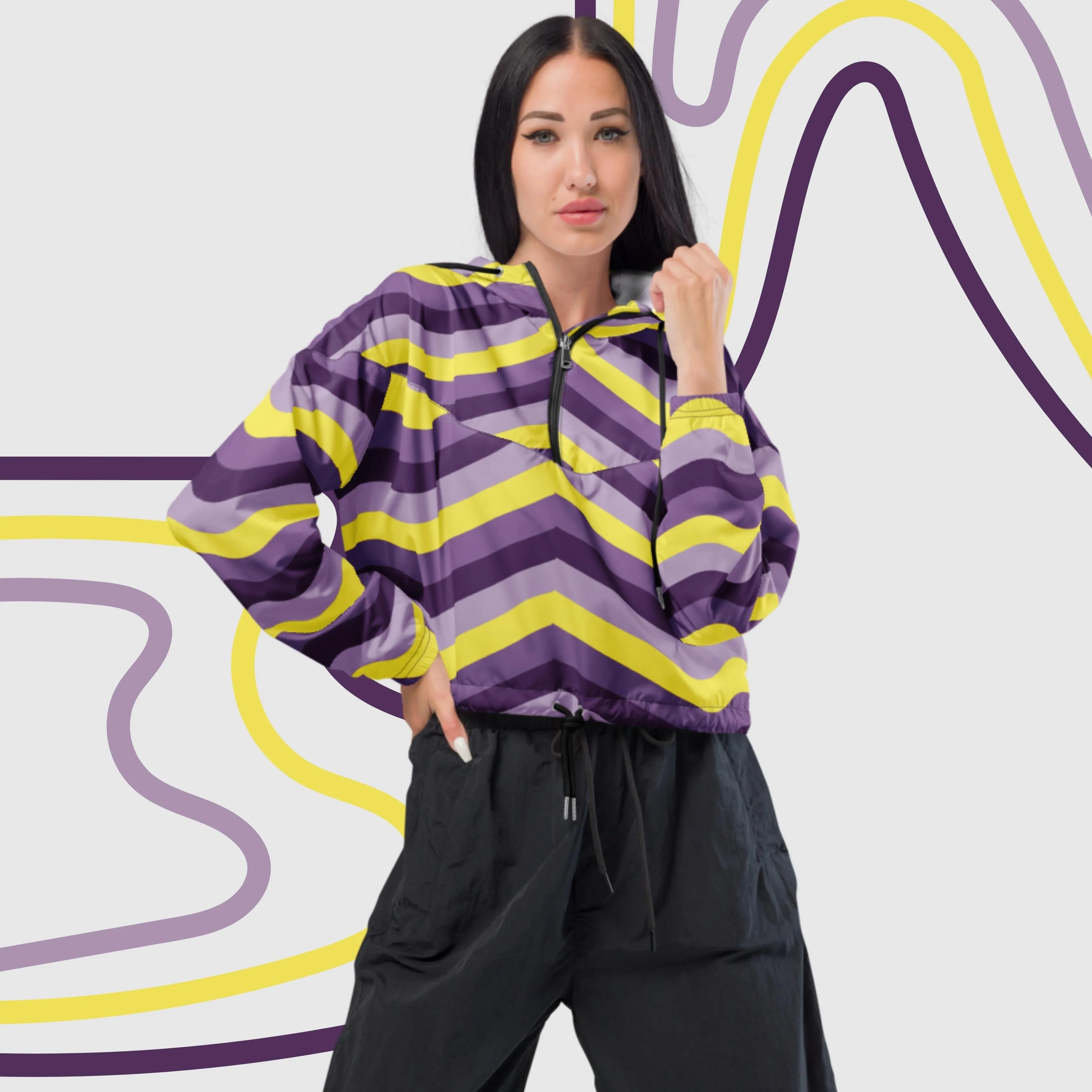 Women’s Retro Cropped Windbreaker