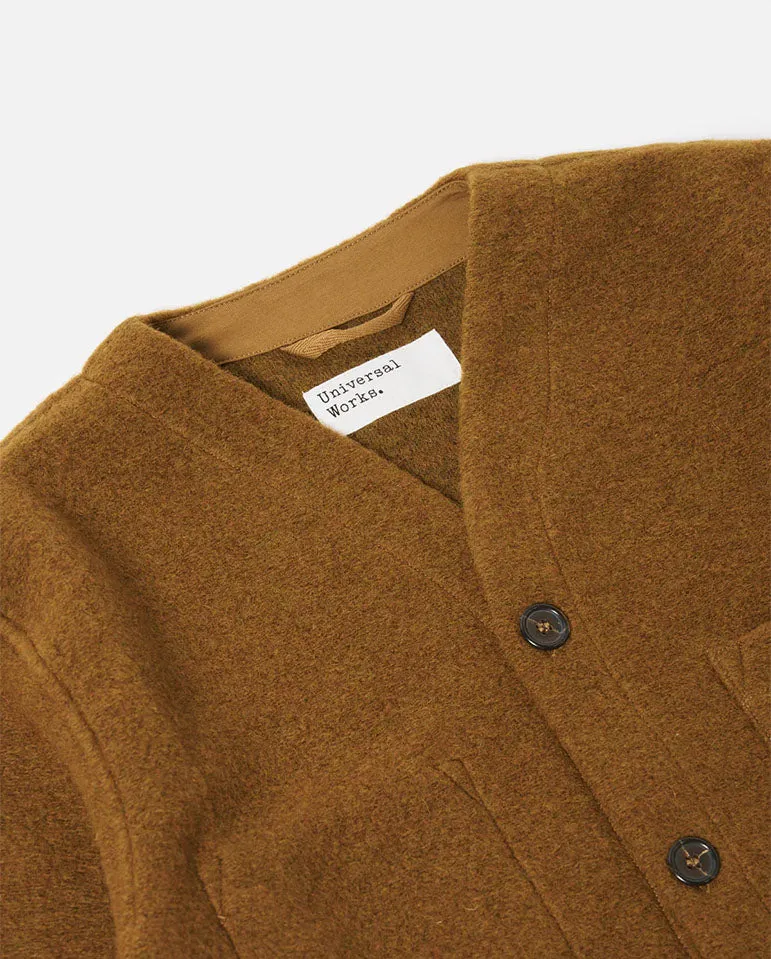 Wool Fleece Cardigan Mustard