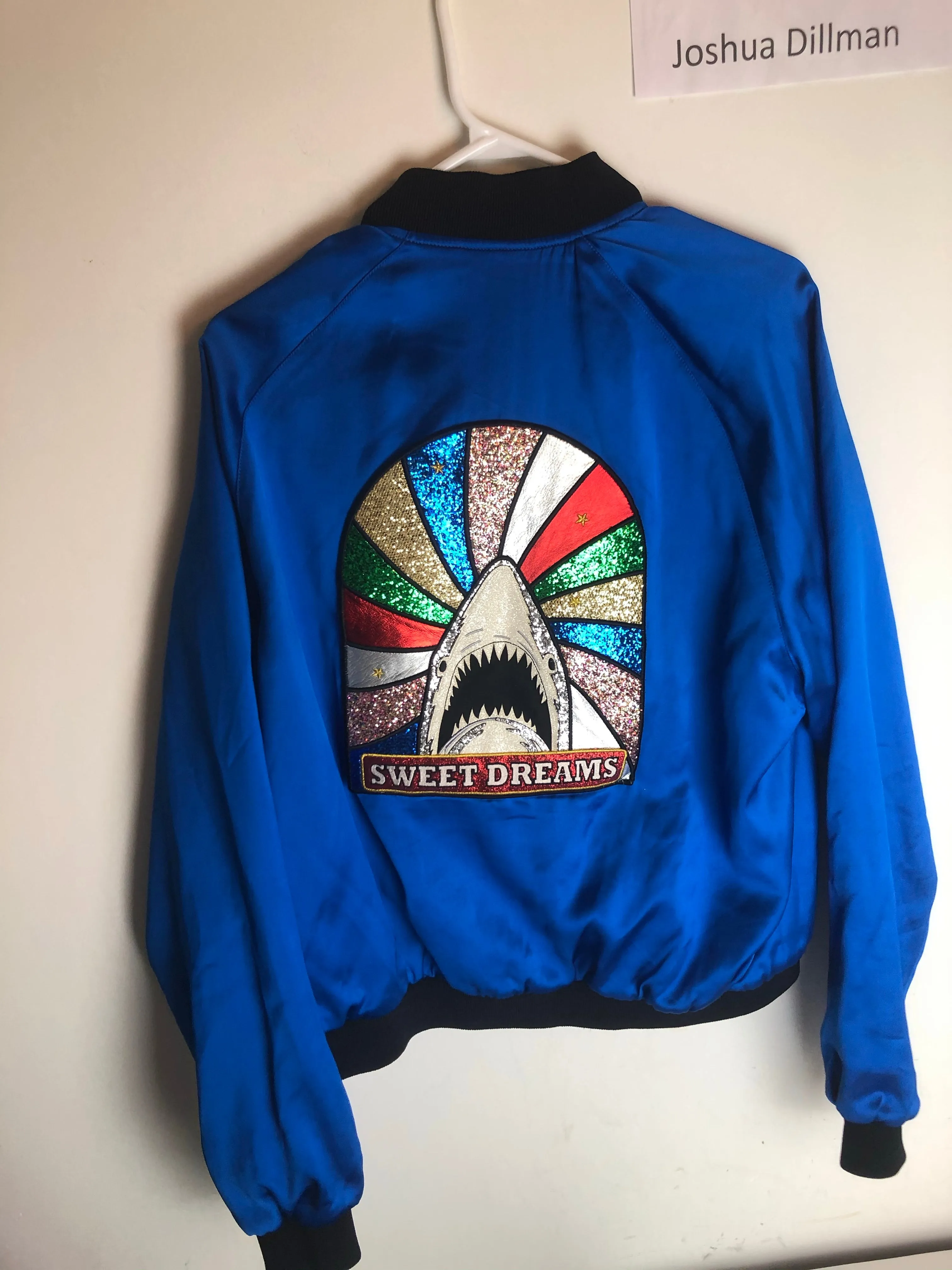 YSL shark sweet dreams velvet bomber jacket sz M