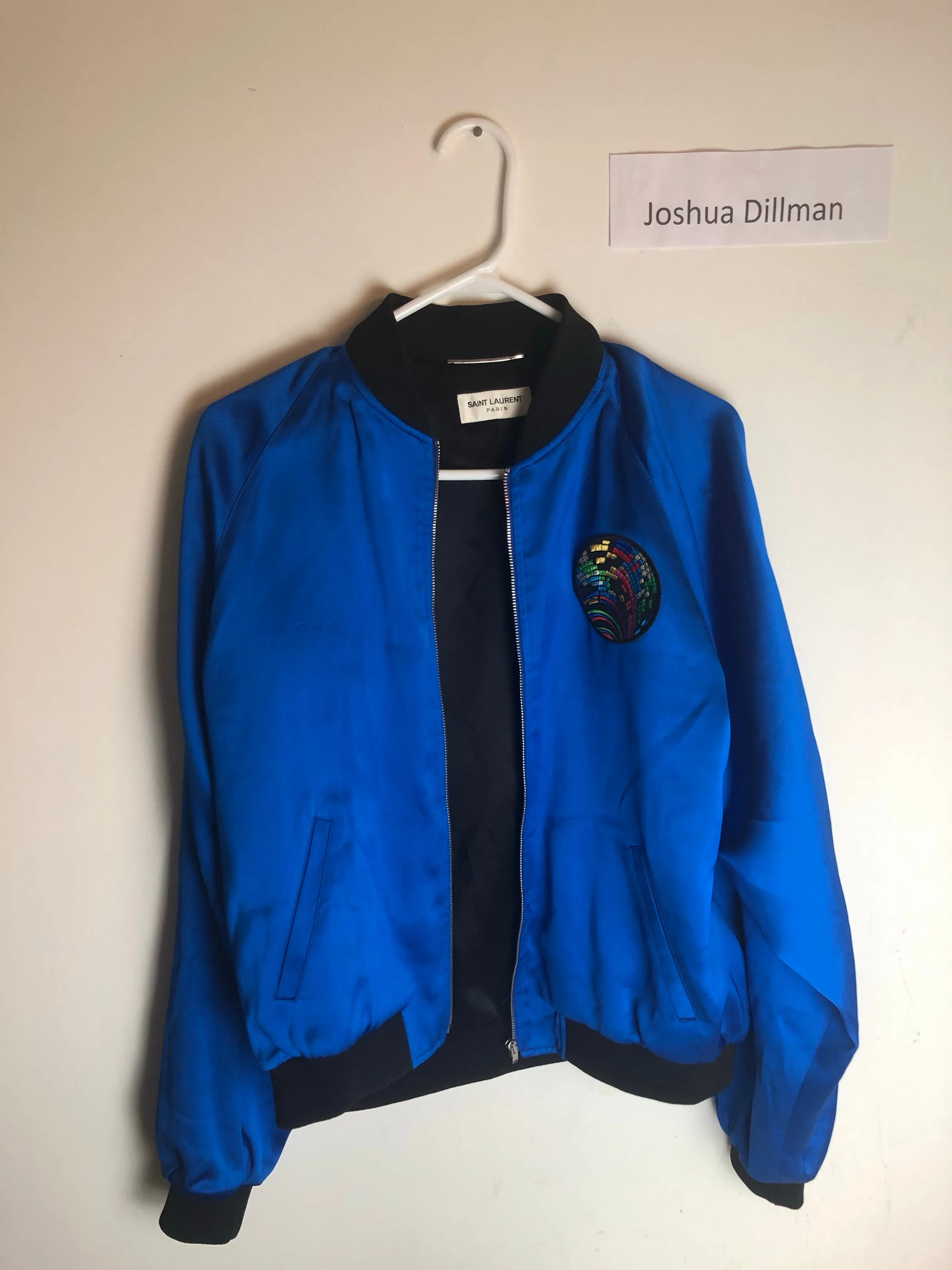 YSL shark sweet dreams velvet bomber jacket sz M